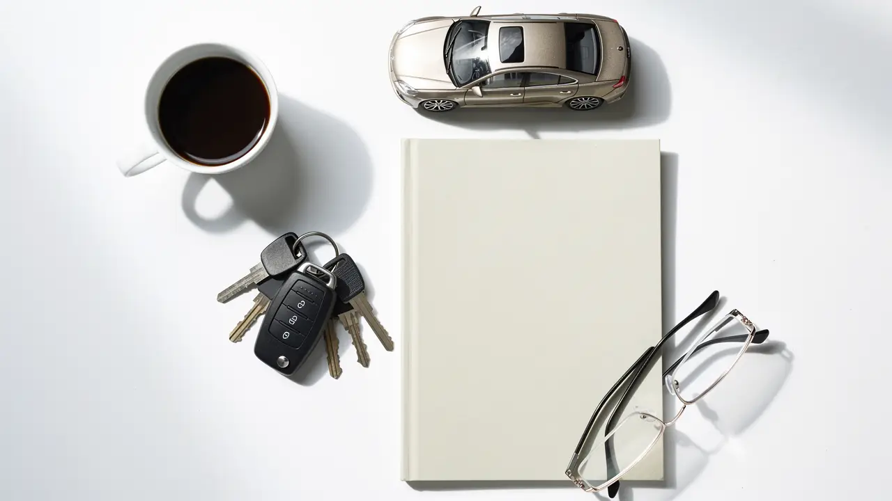 Car keys and insurance documents on a desk