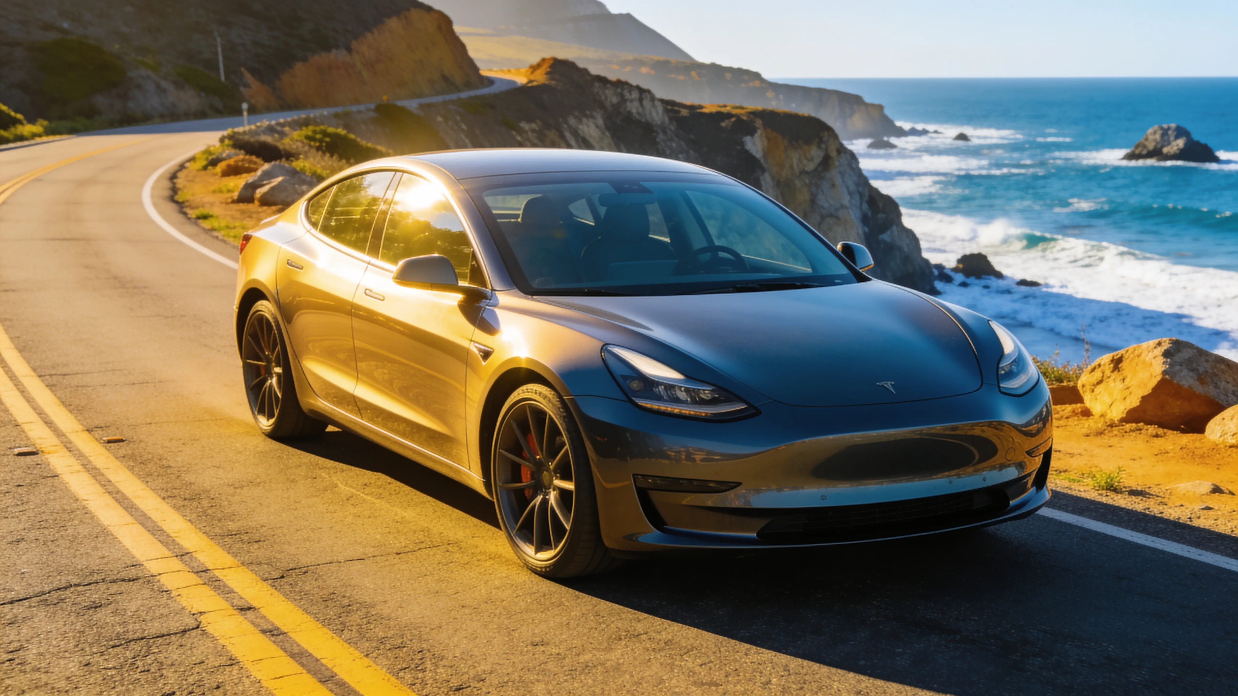 Car on the Pacific Coast Highway